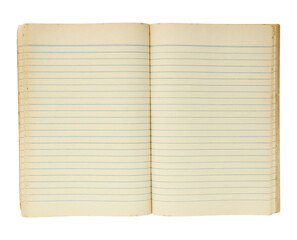 Old book open isolated with clipping path for mockup