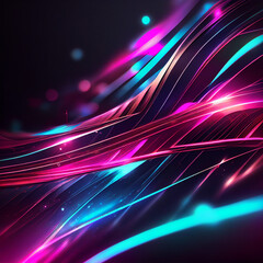 Fototapeta na wymiar abstract futuristic background with glowing neon moving high speed wave lines and bokeh lights. Data transfer concept Fantastic wallpaper, created with Generative AI