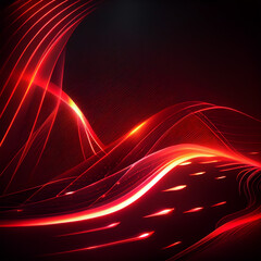abstract futuristic background with glowing neon moving high speed wave lines and bokeh lights. Data transfer concept Fantastic wallpaper, created with Generative AI