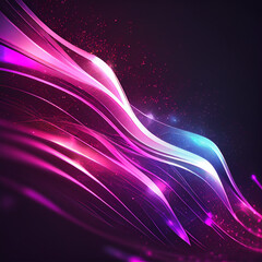 abstract futuristic background with glowing neon moving high speed wave lines and bokeh lights. Data transfer concept Fantastic wallpaper, created with Generative AI