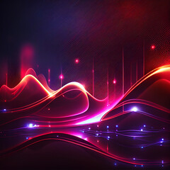 abstract futuristic background with glowing neon moving high speed wave lines and bokeh lights. Data transfer concept Fantastic wallpaper, created with Generative AI