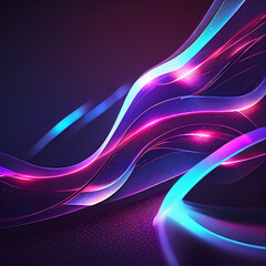 abstract futuristic background with glowing neon moving high speed wave lines and bokeh lights. Data transfer concept Fantastic wallpaper, created with Generative AI