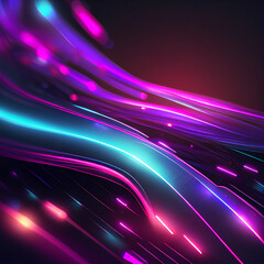 abstract futuristic background with glowing neon moving high speed wave lines and bokeh lights. Data transfer concept Fantastic wallpaper, created with Generative AI