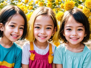 Picture of asian children volume three created with generative ai, ki