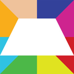Multi Color pastel, rainbow vector texture in style. Beautiful illustration with trapezoid. Backgrounds for mobile phones, laptops, photos, web, white background,