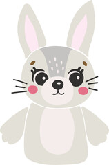 Rabbit animal isolted vector, Cute Animal rabbit, Farm Clipart, Portrait animal vector, Baby animal element