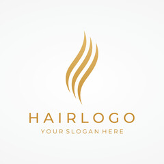 Luxury and beautiful hair wave abstract Logo design.Logo for business, salon, beauty, hairdresser, care.