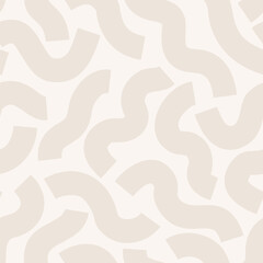 Beige geometric lines seamless pattern. Wavy squiggle shapes texture background