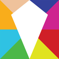 Multi Color Light, rainbow vector texture in rectangle style. Beautiful illustration with kite. Background for mobile phone, laptop, photo, web, vibrant digital colorful background