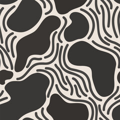 Comic geometric texture background. Organic shape, lines seamless pattern.