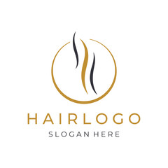 Luxury and beautiful hair wave abstract Logo design.Logo for business, salon, beauty, hairdresser, care.