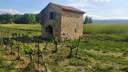 Maisonnette de campagne au milieu des vignes de Provence et de la vallée du Rhône 