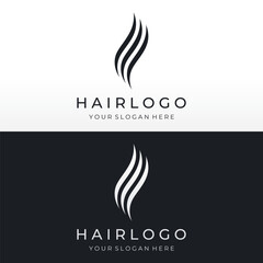 Luxury and beautiful hair wave abstract Logo design.Logo for business, salon, beauty, hairdresser, care.