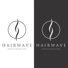 Luxury and beautiful hair wave abstract Logo design.Logo for business, salon, beauty, hairdresser, care.