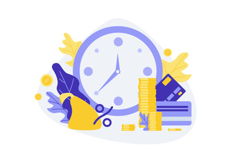 Deposit account in a bank. Profit from a bank deposit. Isolated illustration in flat style. vector illustration.