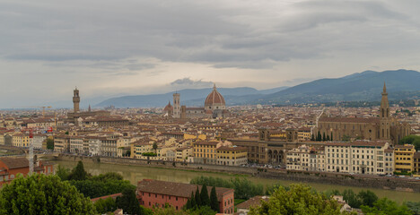 Fototapeta premium florence panoramic view from the terrace on the hill.