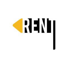 Real estate property for rent sign logo design