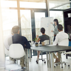 Meeting, teamwork and business people planning in a office brainstorming for a corporate project....