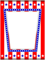 United States abstract flag border frame with empty space for your text.