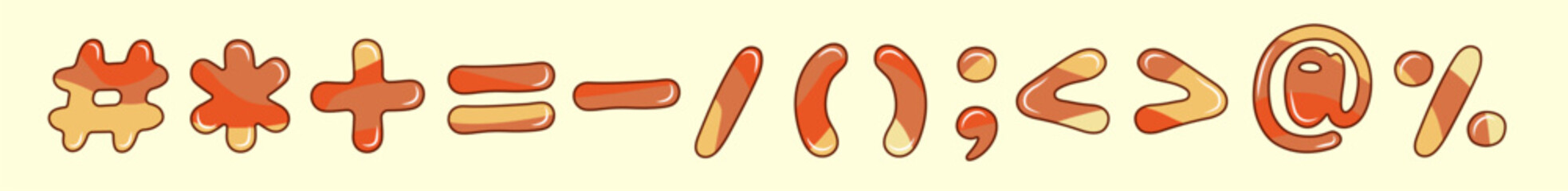 Cartoon symbols. Set of signs.