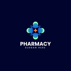 Vector Logo Illustration Pharmacy Gradient Colorful Style