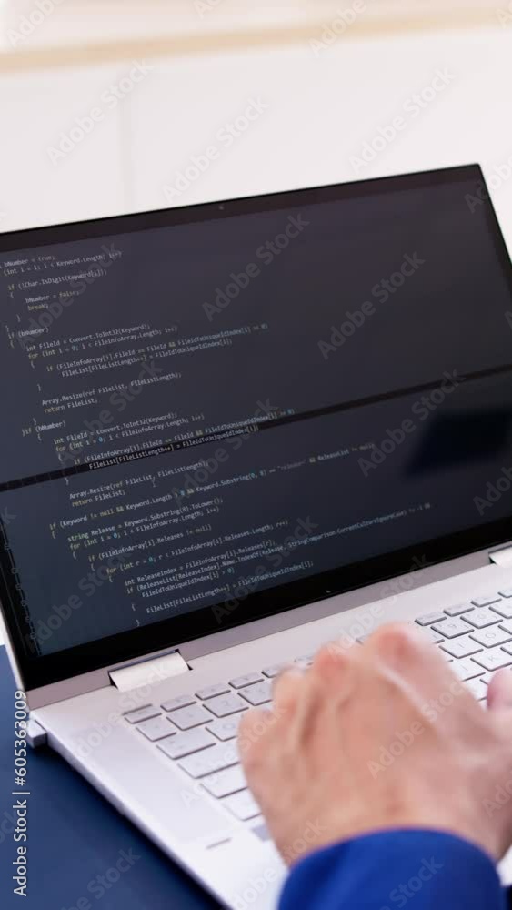Poster Coder Using Computer At Desk