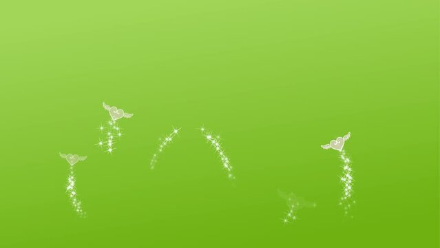 heart wings effect background and 2d animation 