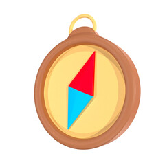 One compass 3d illustration