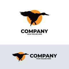 Animal logo - Silhouette of duck logo design