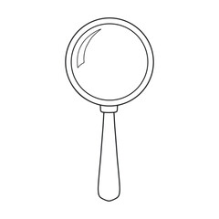 Magnifying glass flat icon. School inventory. Text enlargement. Vector illustration.