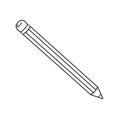 Pencil vector icon. School supplies. Pencil for writing in a flat style.
