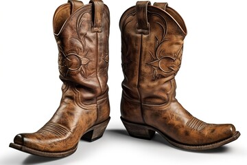 cowboy boots isolated on white background. Generated by AI