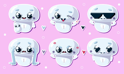 illustration cute mushroom character stickers