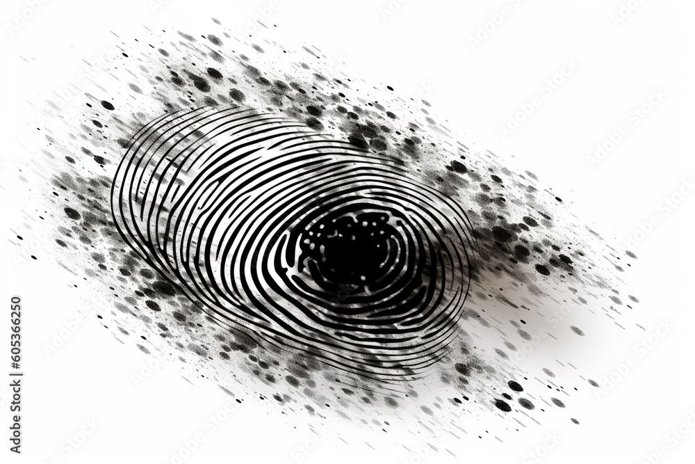 Poster fingerprint isolated on white background. generated by ai
