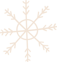 Hand drawn snowflake icon. Doodle vector Illustration.