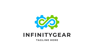 Infinity gear logo design vector