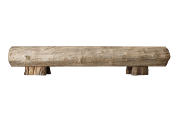 wooden long bench isolated
