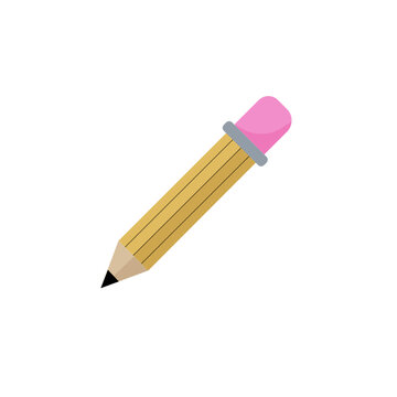 recommend clip art: Pencil icon. Vector isolated on white background. School, stationery for kids.