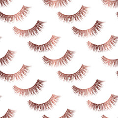 Rose gold Lashes seamless vector pattern