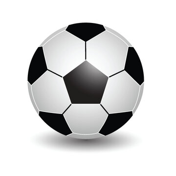 Soccer balls outline icons. White and black Football icons. Soccer logo template. Vector illustration stock illustration