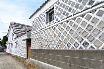 西伊豆松崎のなまこ壁通り Namako-Wall Street