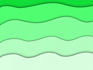 Fototapeta premium green paper cut in curved wave shape background