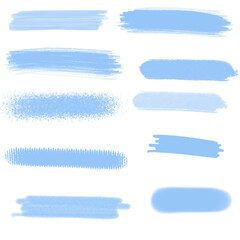 set of blue watercolor brushes