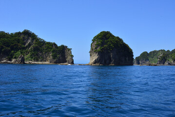 満潮の三四郎島 トンボロ現象