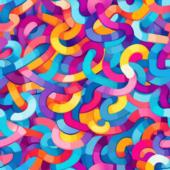Abstract colorful worms background, colorful candy seamless pattern. Generative AI