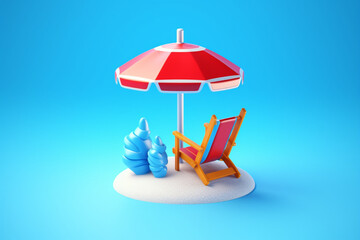 beach business 3d icon