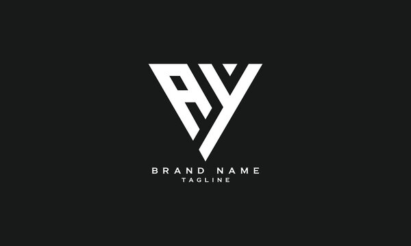 AY, YA, Abstract initial monogram letter alphabet logo design