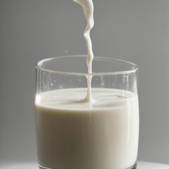 pouring milk into a glass
