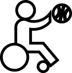 Disabled, sport, icon, thin, line, style