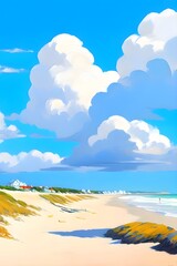 Strandlandschaft mit Wolken